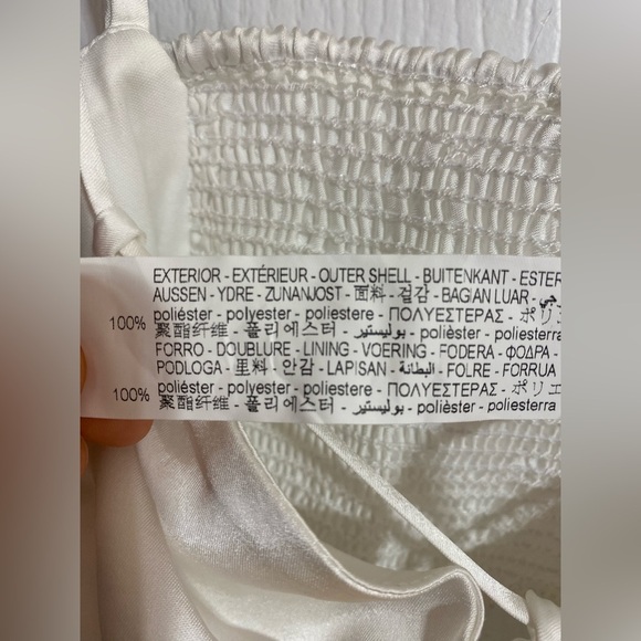 NWT Zara Corset Cropped Faux Satin White Fancy Summer Party Tank Top Size Small - Picture 13 of 14